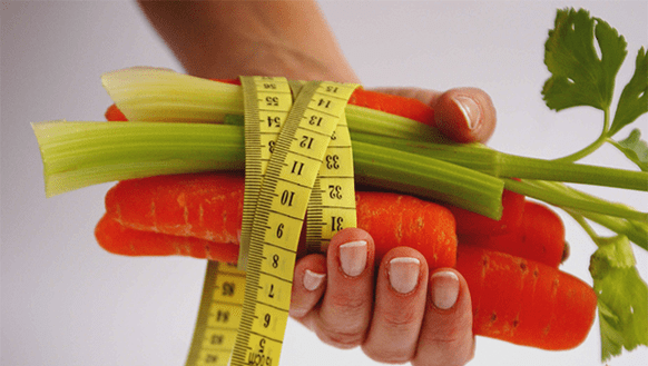 carrots and celery to lose weight with a proper diet